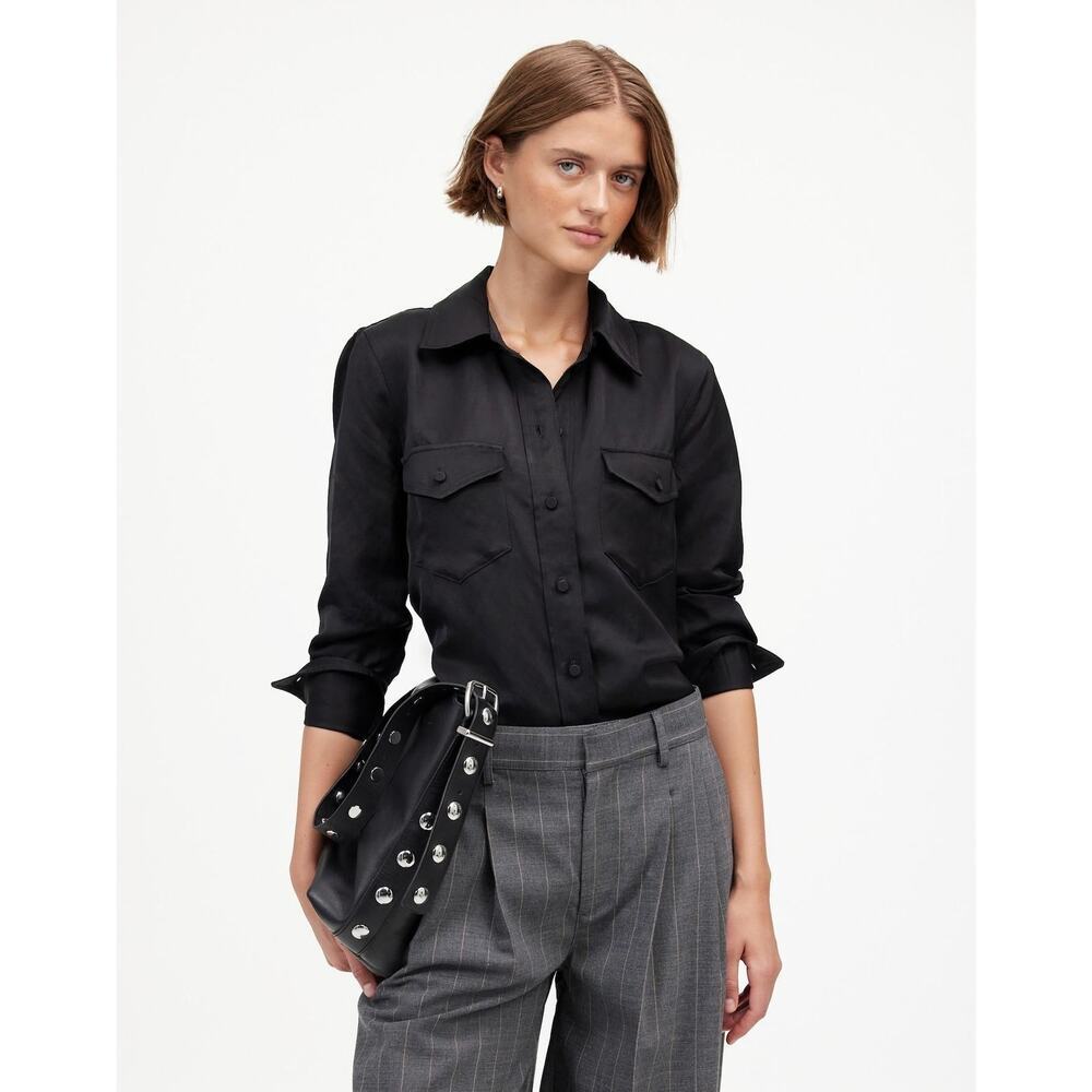 NWT Madewell Western Shirt in Linen Blend - MSRP $128 - Size 2